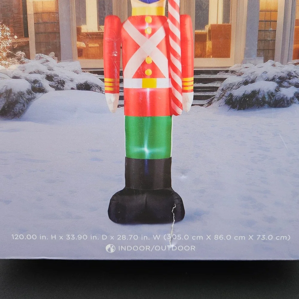 St Nicholas Square 10ft Inflatable Nutcracker Christmas Decor Indoor Outdoor New